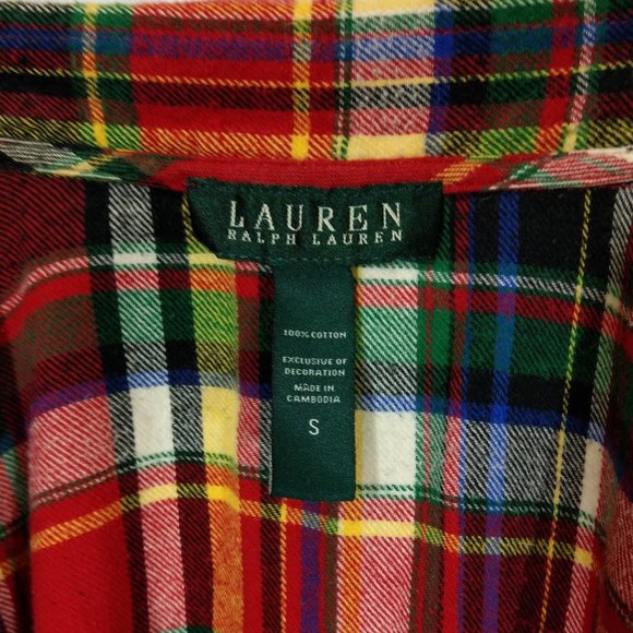 Lauren Ralph Lauren Plaid Flannel Button Up Top - Picture 6 of 6